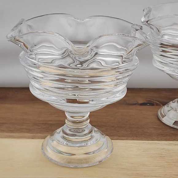 2) Partylite Sundae Pillar Candle Holder P7626 heavy crystal glass - Picture 10 of 16